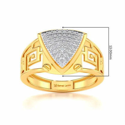 Triyambh Silver Ring For Men - Yellow Gold - Image 5