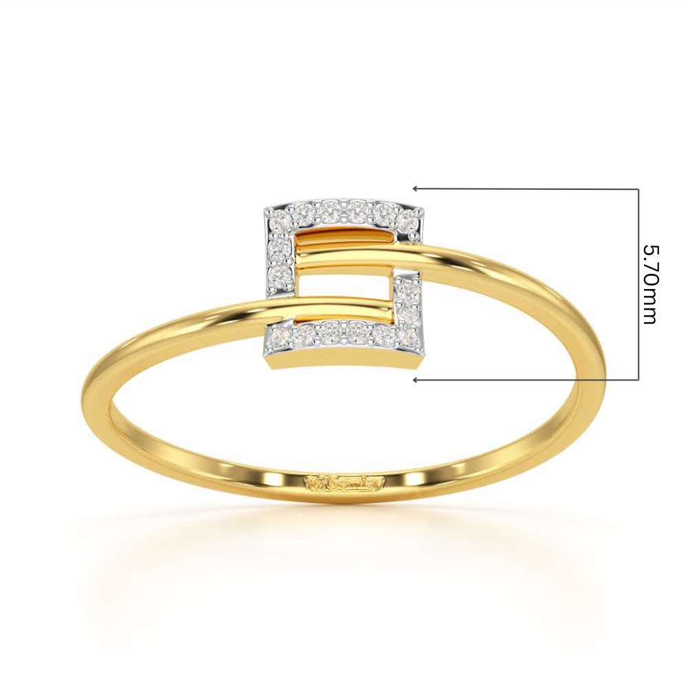Radiant Square Silver Ring - Yellow Gold - Image 5