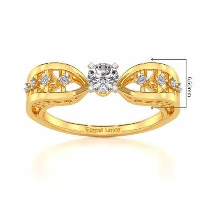 Nagma Solitaire Ring - Yellow Gold - Image 5