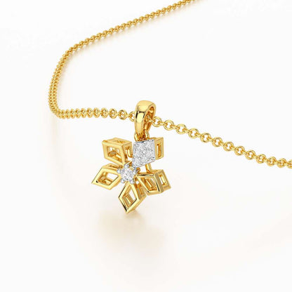 Floral radiance Silver Pendant - Yellow Gold - Image 2
