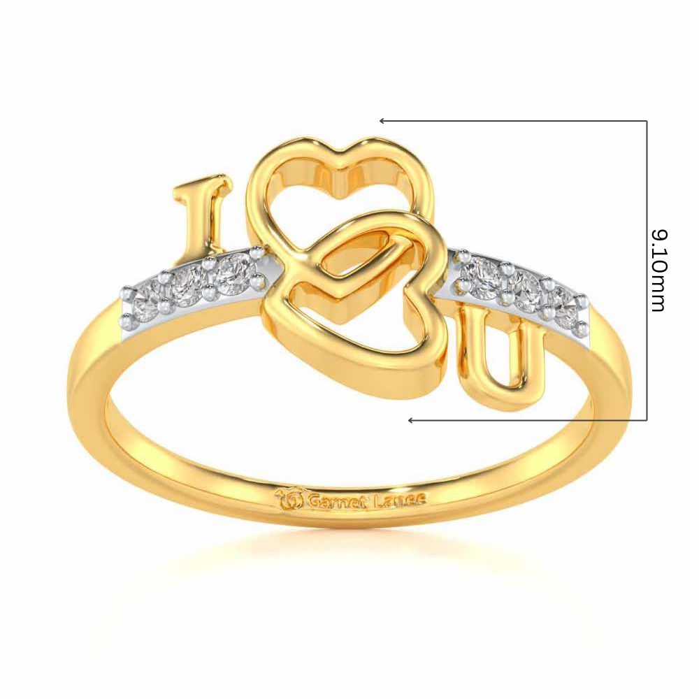Clung Heart Silver Ring - Yellow Gold - Image 5