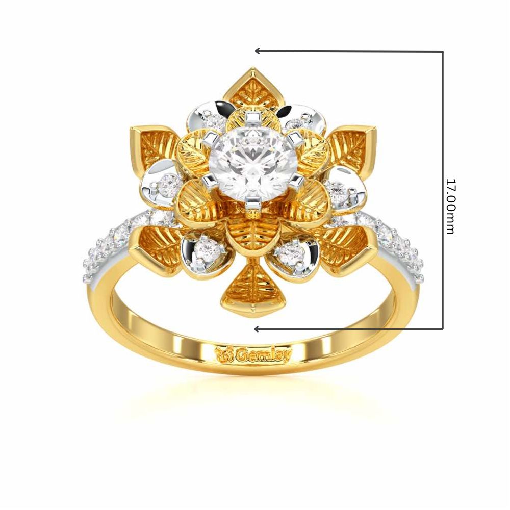 Royal Bloom Solitaire Ring - Yellow Gold - Image 5