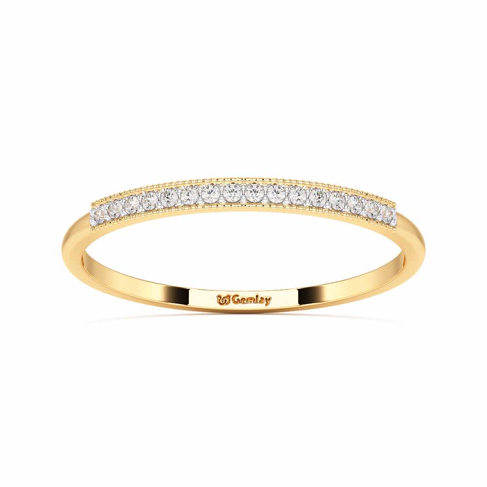 Royal Gleam Stackable Silver Ring - Yellow Gold - Image 2