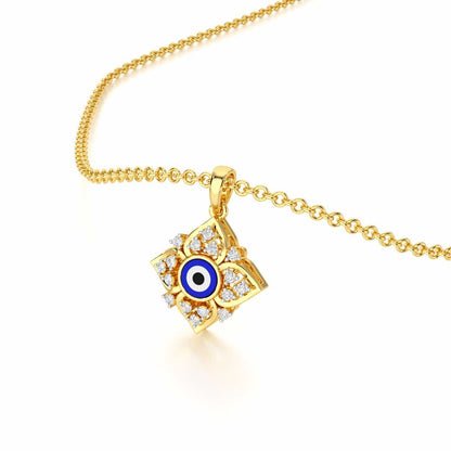 Watchful Charm Silver Pendant - Yellow Gold - Image 2