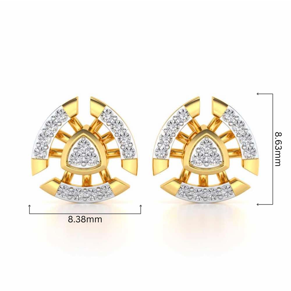 Aashtha Silver Earrings - Yellow Gold - Image 4
