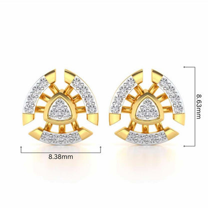 Aashtha Silver Earrings - Yellow Gold - Image 4
