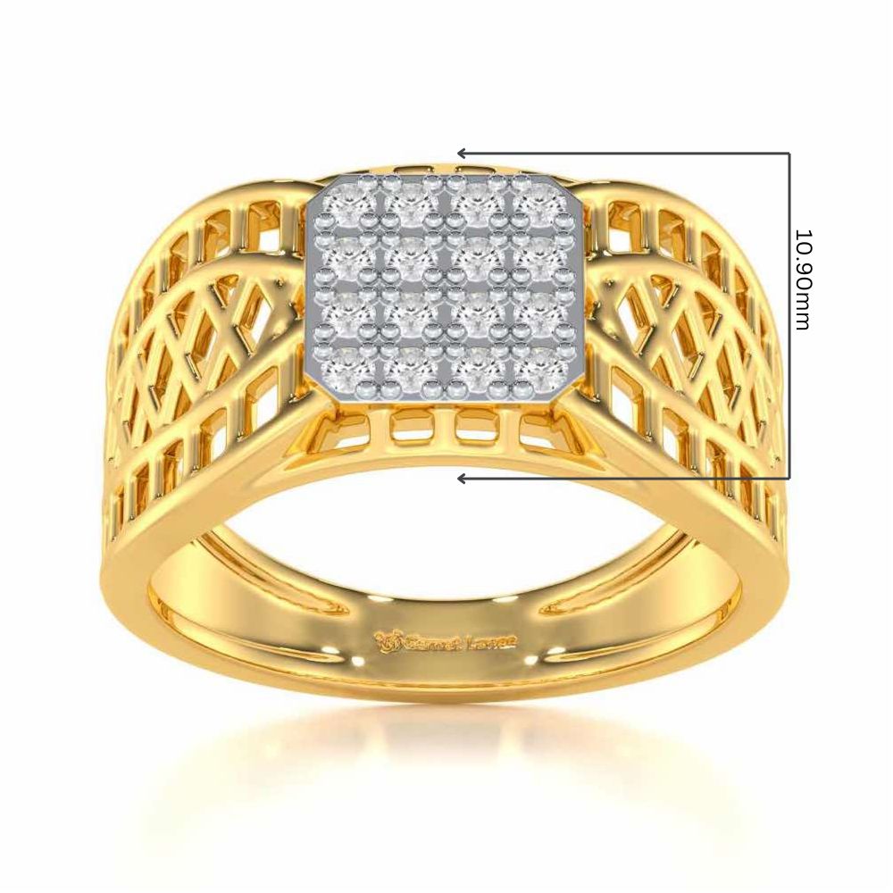 Sarankar Silver Ring For Men - Yellow Gold - Image 5