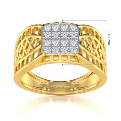 Sarankar Silver Ring For Men - Yellow Gold - Image 5