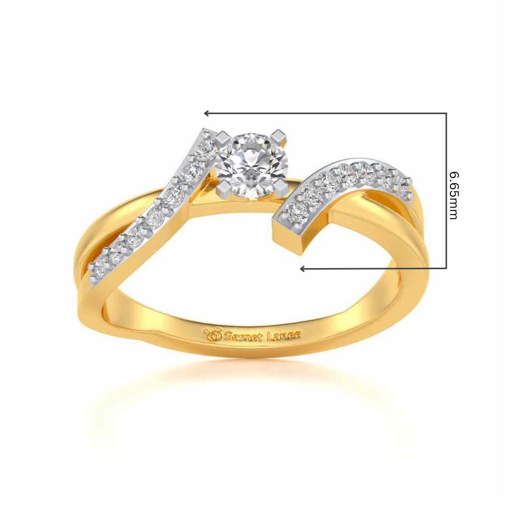 Poise Solitaire Silver Ring - Yellow Gold - Image 5