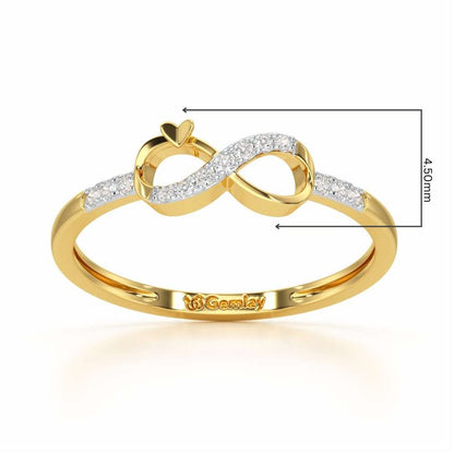 Eternity Silver Ring - Yellow Gold - Image 2