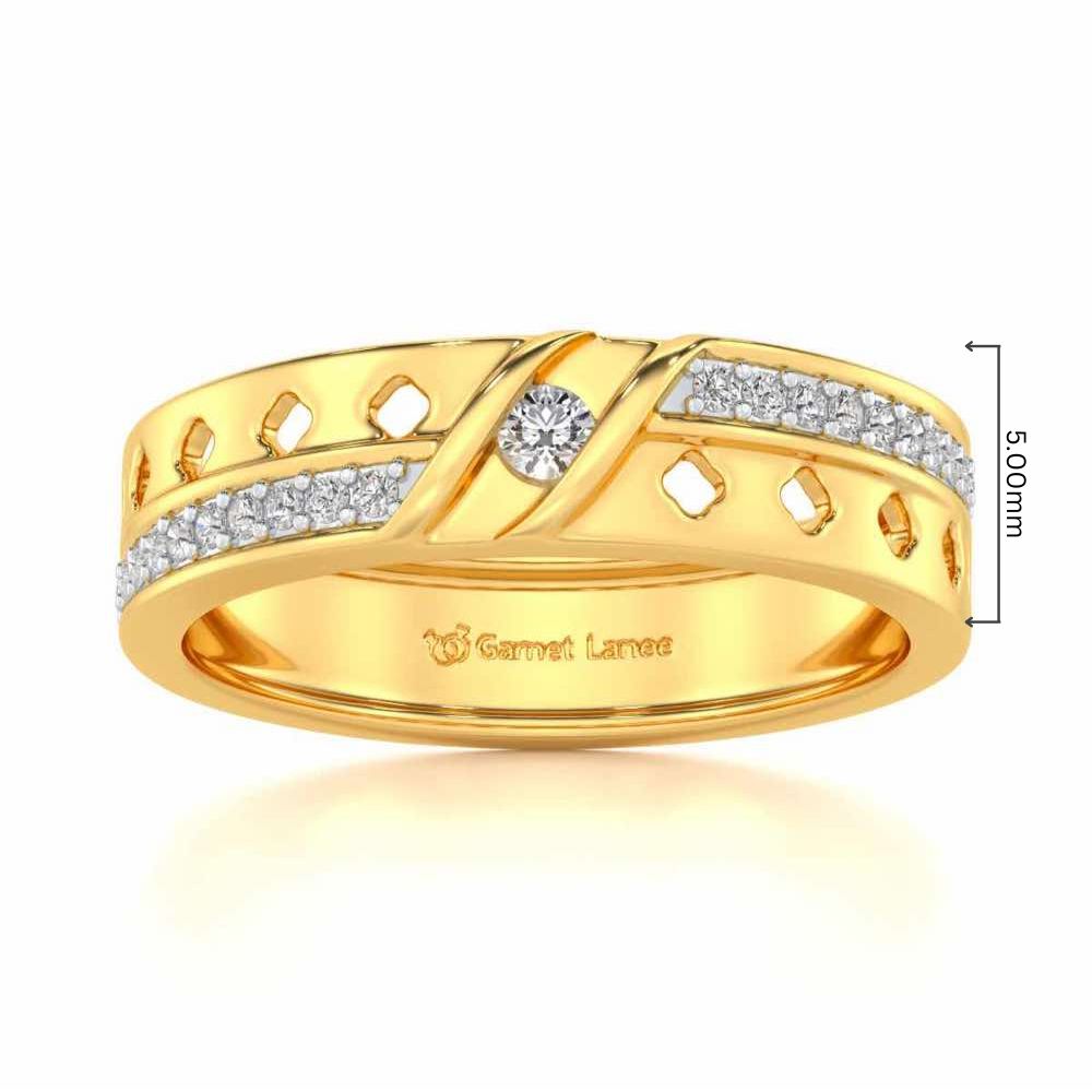 Revered Silver Band Ring - Yellow Gold - Image 5