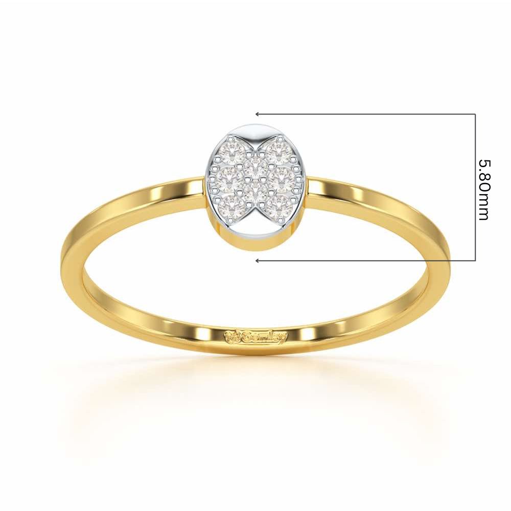 Airy Oval Silver Ring - Yellow Gold - Image 5