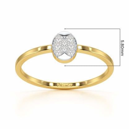 Airy Oval Silver Ring - Yellow Gold - Image 5