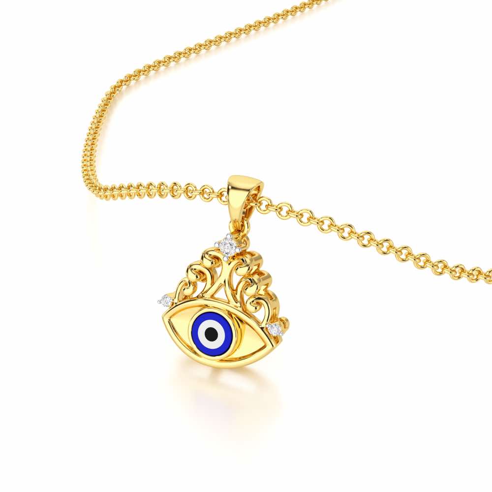 Serenity Shield Silver Pendant - Yellow Gold - Image 2