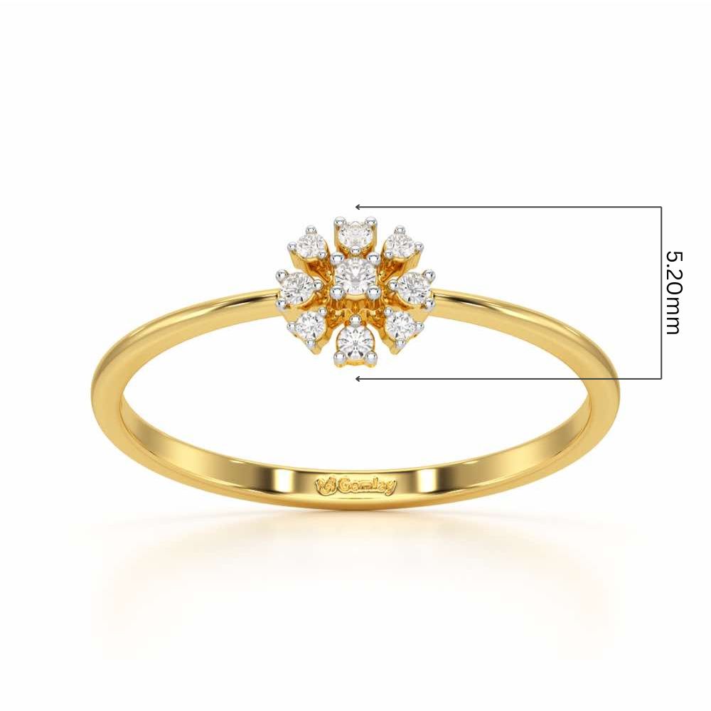 Slender Sparkle Silver Ring - Yellow Gold - Image 5