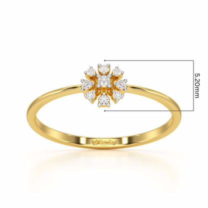 Slender Sparkle Silver Ring - Yellow Gold - Image 5