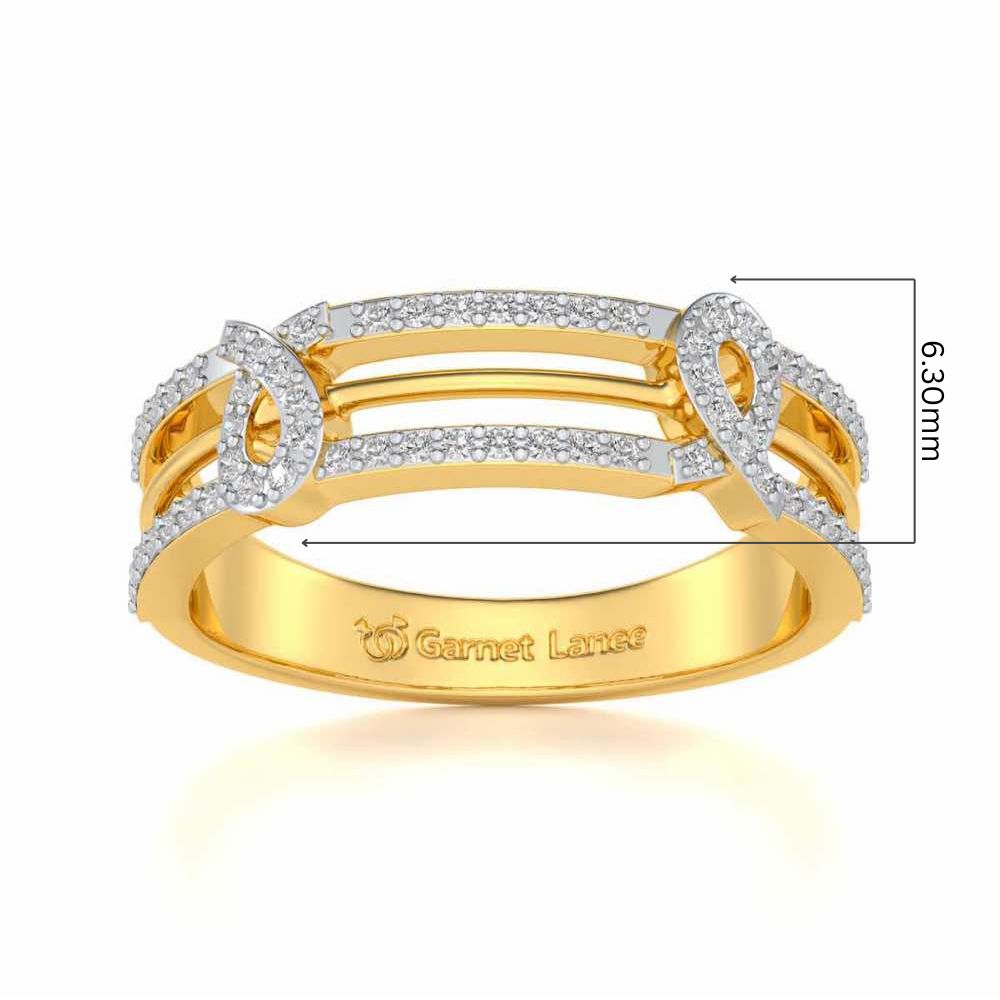 Reach Infinite Silver Band Ring - Yellow Gold - Image 5