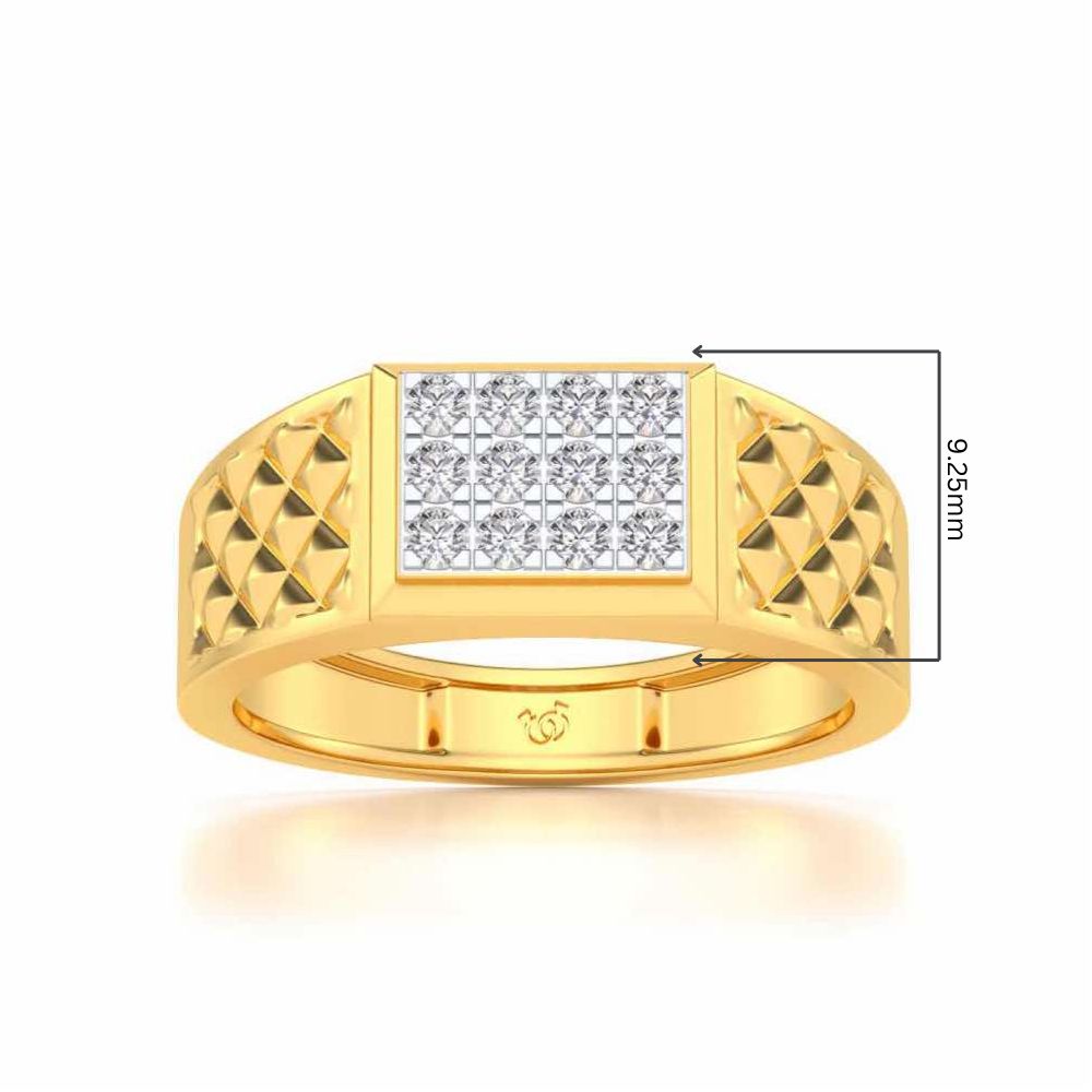 Groovesome Silver Ring For Men - Yellow Gold - Image 5