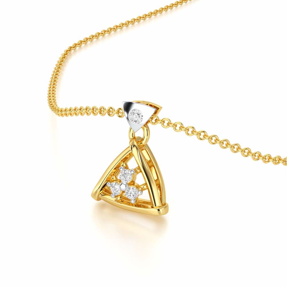 Shimmer Delight Silver Pendant - Yellow Gold - Image 2