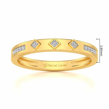 Embellished Silver Band Ring - Yellow Gold - Image 5