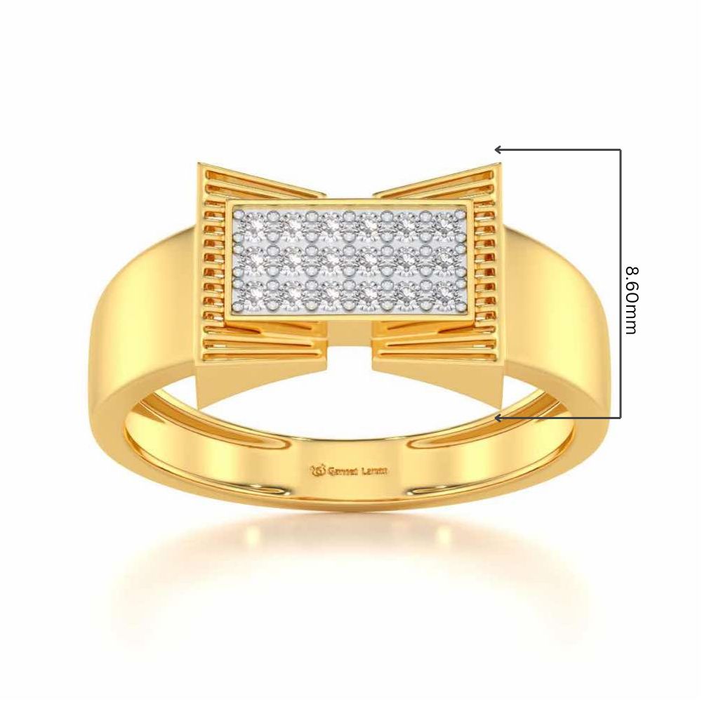 Richmond Silver Ring For Men - Yellow Gold - Image 5