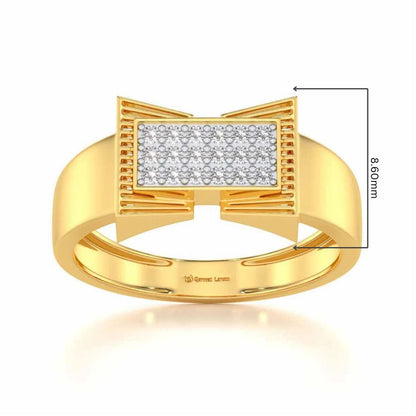 Richmond Silver Ring For Men - Yellow Gold - Image 5