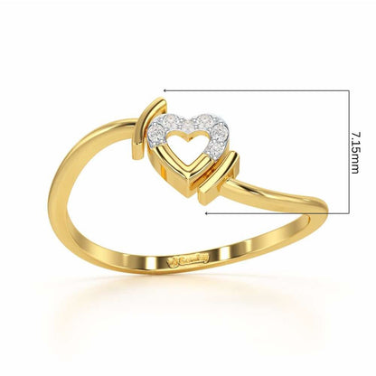 Airy Heart Silver Ring - Yellow Gold - Image 5