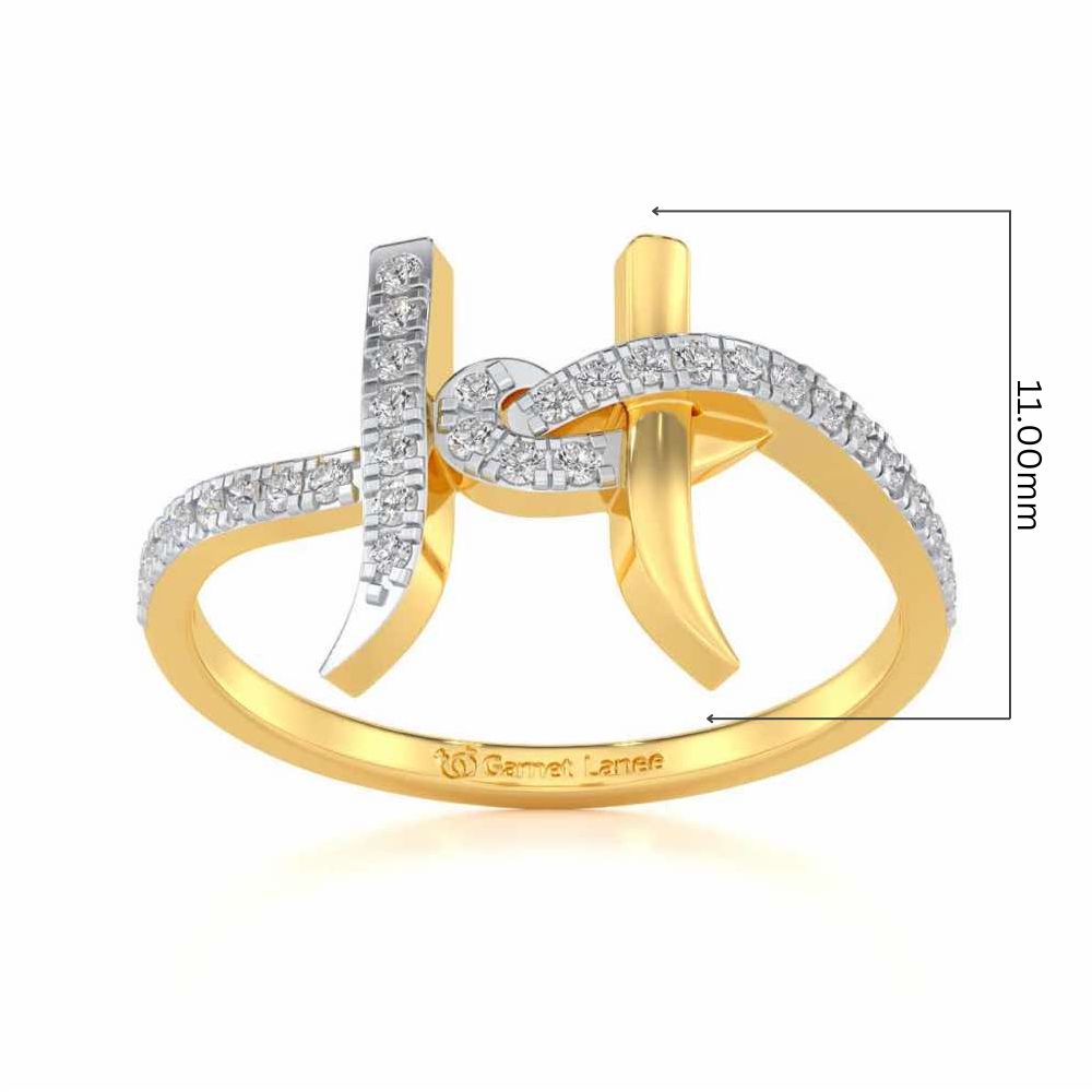 H Affair Silver Ring - Yellow Gold - Image 5