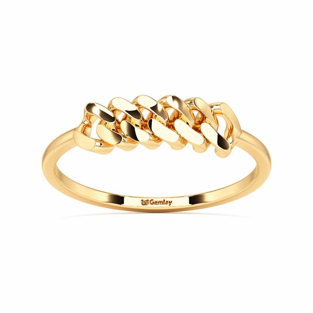 Moonlit Chain Women Ring - Yellow Gold - Image 2