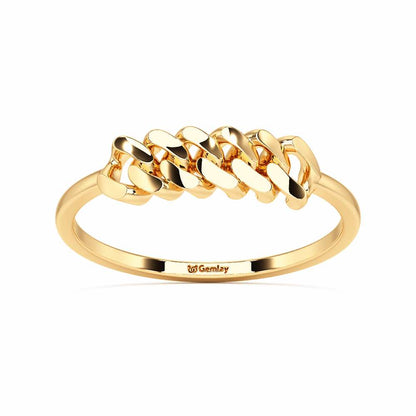 Moonlit Chain Women Ring - Yellow Gold - Image 2