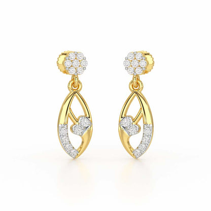 Flawless Epitome Dangler Silver Earrings - Yellow Gold - Image 2