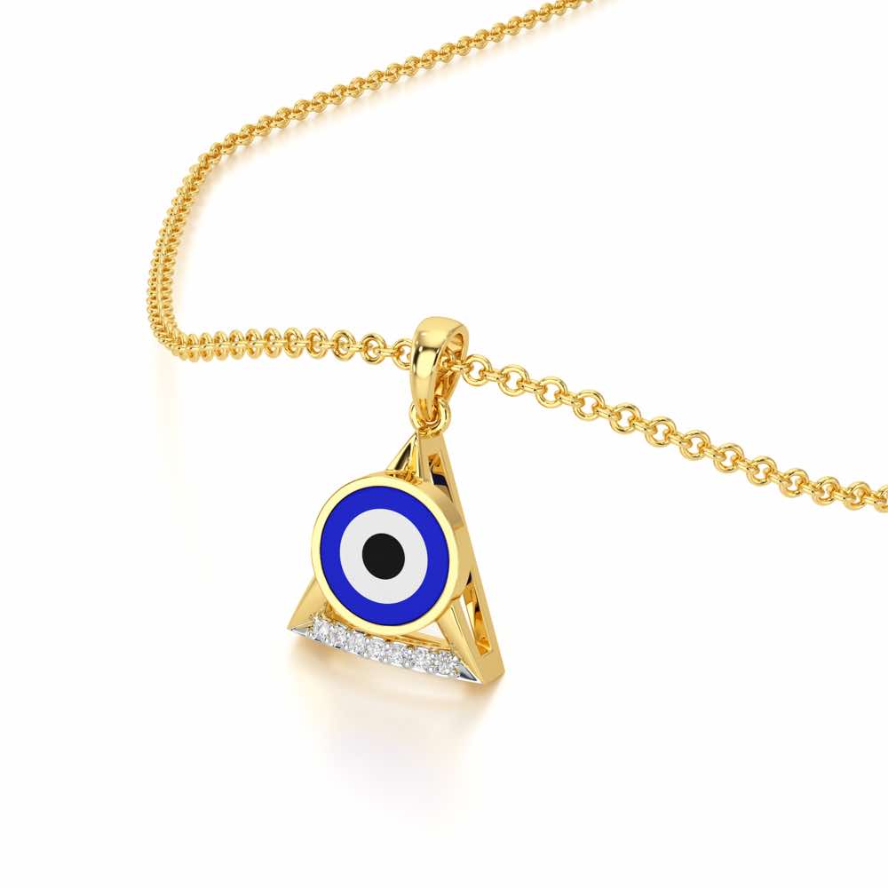 Guardian Eye Silver Pendant - Yellow Gold - Image 2