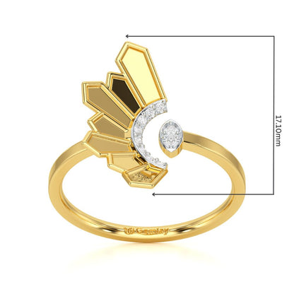 Tranquil Flame Silver Ring - Yellow Gold - Image 5