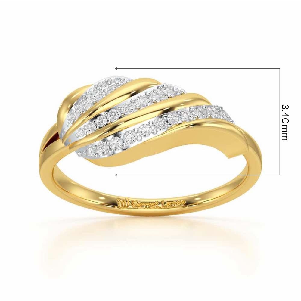 Secret Sparkle Silver Ring - Yellow Gold - Image 5
