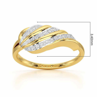Secret Sparkle Silver Ring - Yellow Gold - Image 5