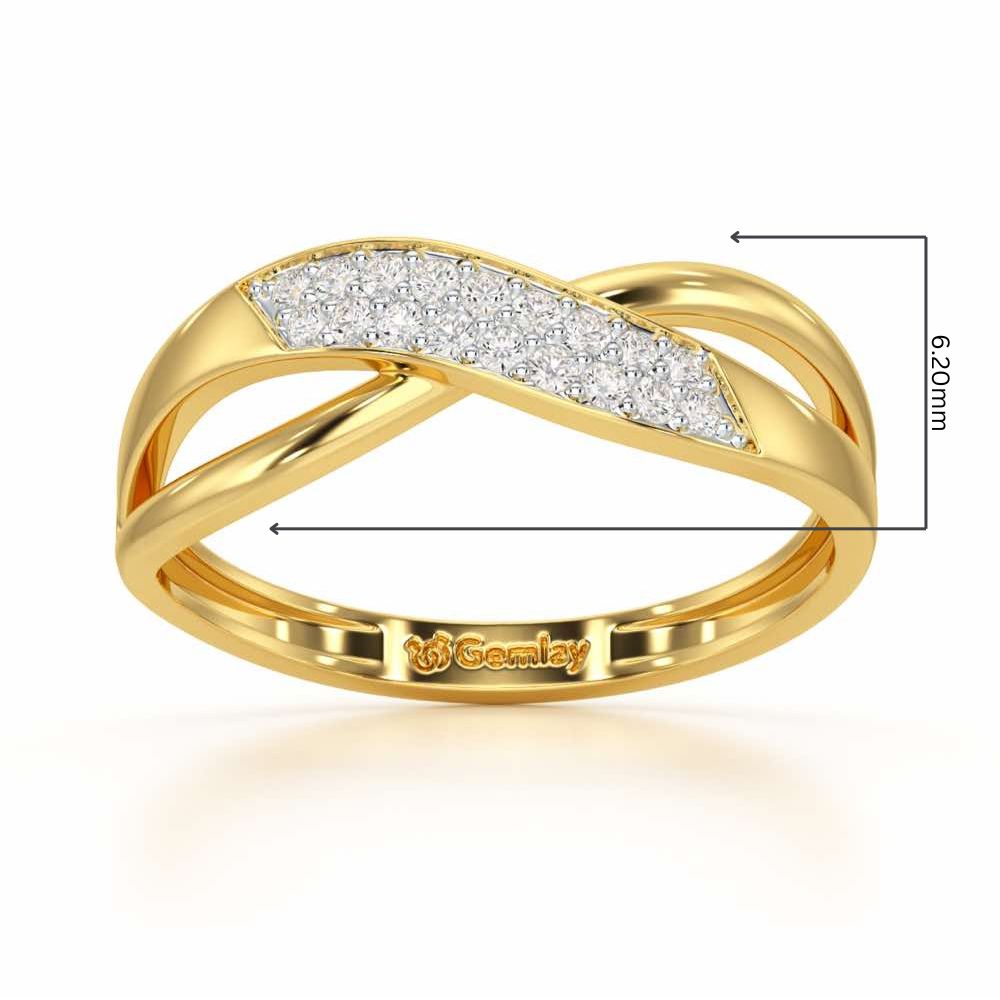 Dawn Twist Silver Ring - Yellow Gold - Image 2