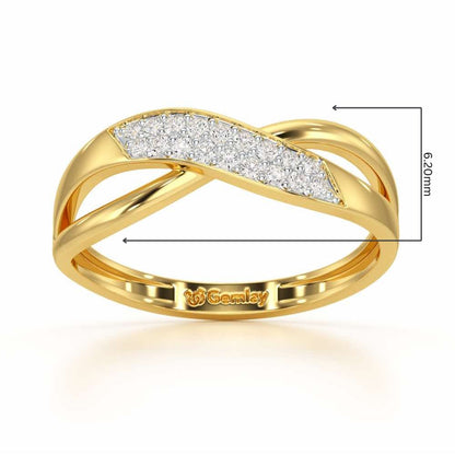 Dawn Twist Silver Ring - Yellow Gold - Image 2