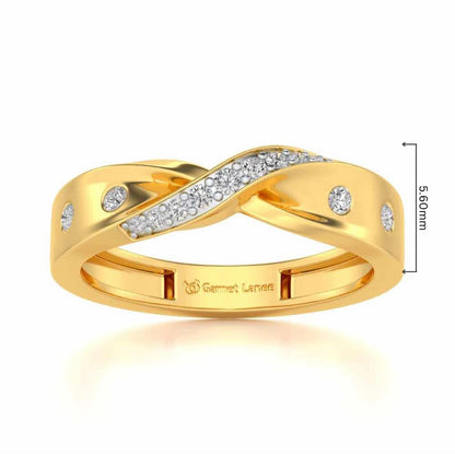 Infinity Silver Band Ring - Yellow Gold - Image 5