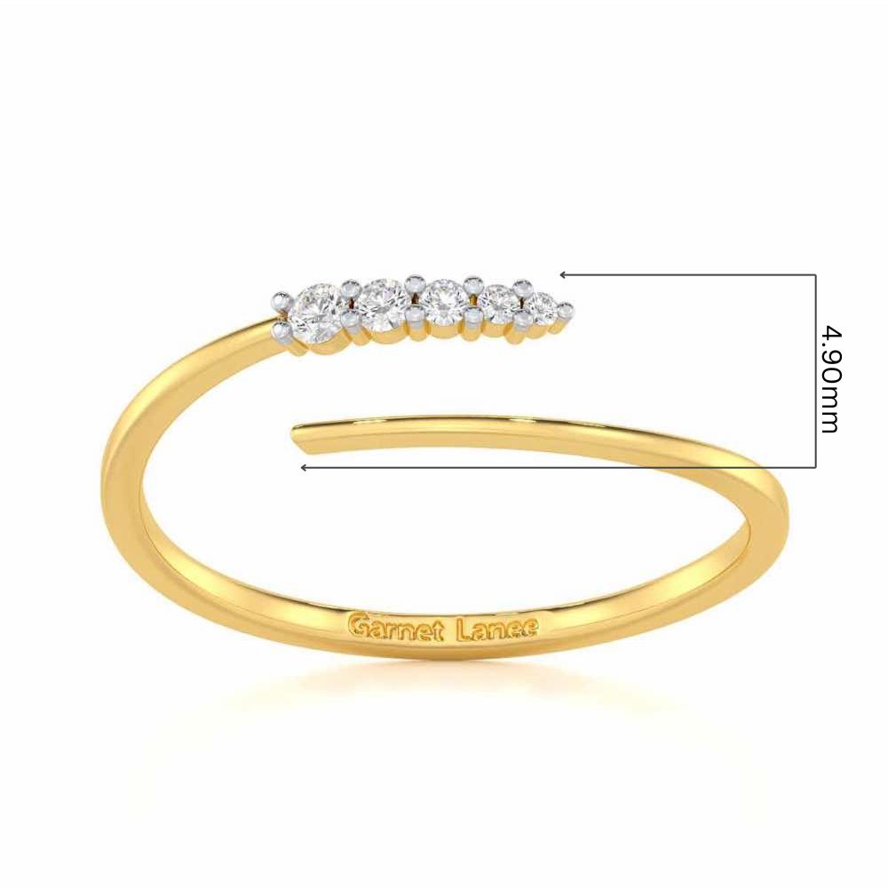 Majestic Sparkle Silver Ring - Yellow Gold - Image 5