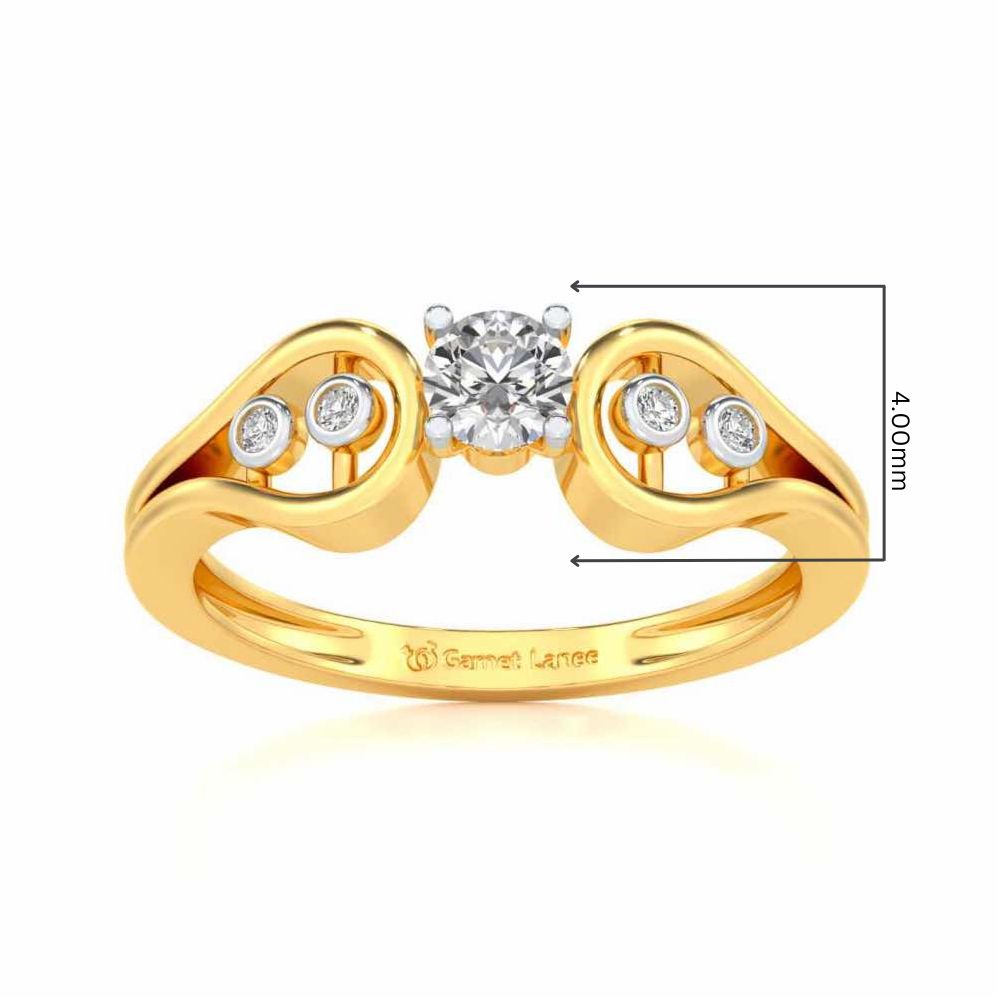 Blatant Beauty Solitaire Silver Ring - Yellow Gold - Image 5