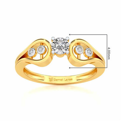 Blatant Beauty Solitaire Silver Ring - Yellow Gold - Image 5