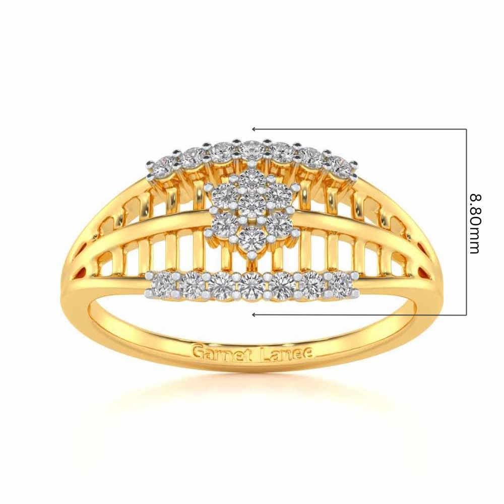 Third-eye Lattice Silver Ring - Yellow Gold - Image 5
