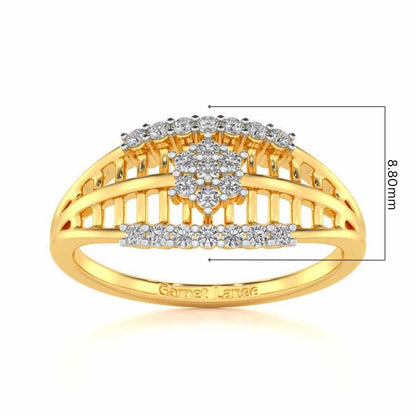 Third-eye Lattice Silver Ring - Yellow Gold - Image 5