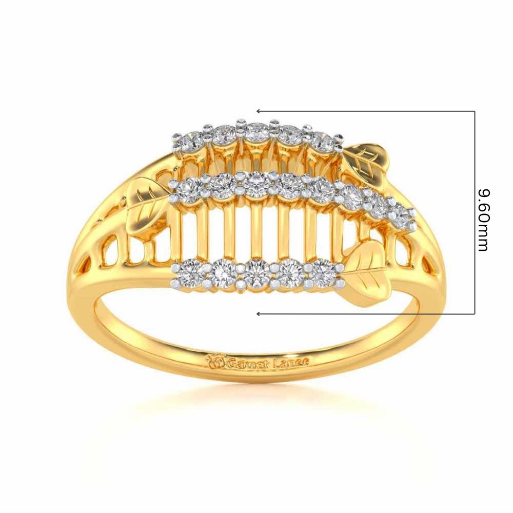 Heart Ladder Silver Ring - Yellow Gold - Image 5