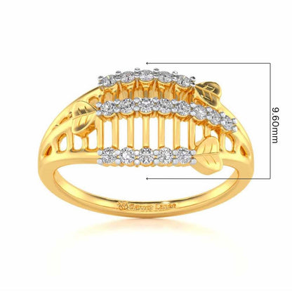Heart Ladder Silver Ring - Yellow Gold - Image 5