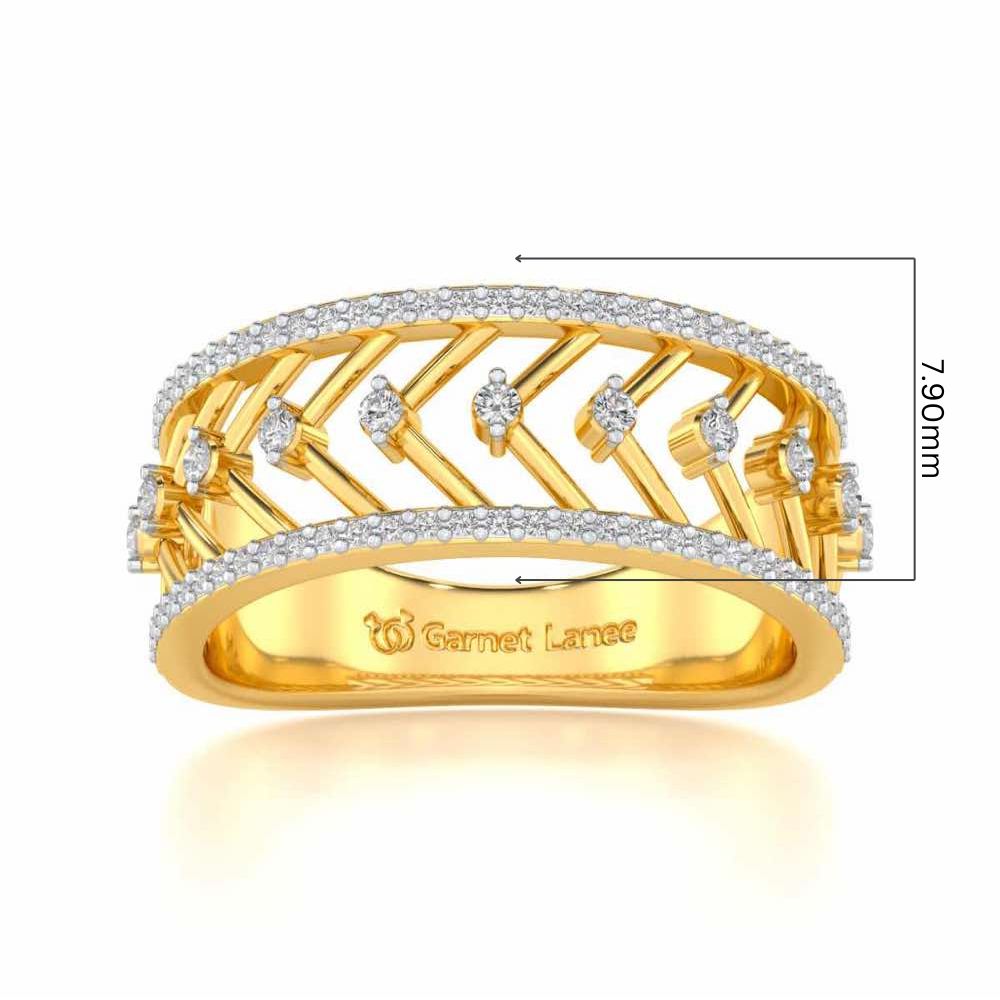 Shiny Direct Silver Band Ring - Yellow Gold - Image 5