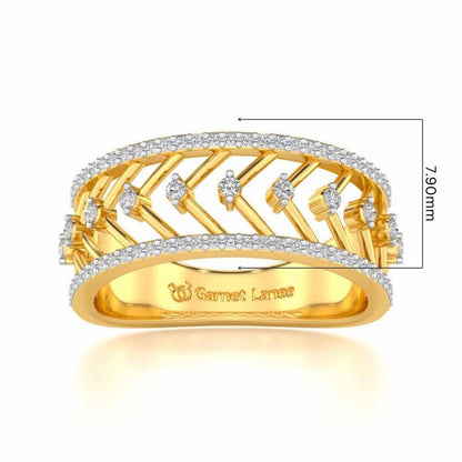 Shiny Direct Silver Band Ring - Yellow Gold - Image 5