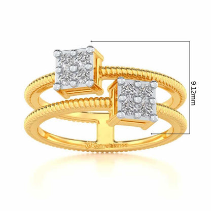 Squarilla Silver Ring - Yellow Gold - Image 5