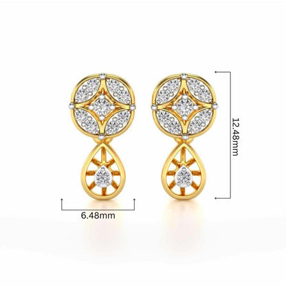 Dea Silver Earrings - Yellow Gold - Image 4
