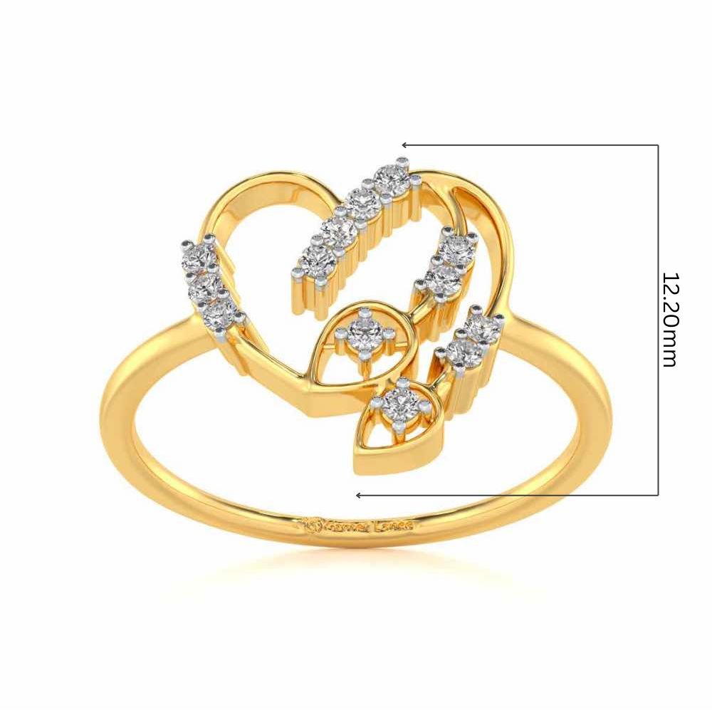 Asteroid Heart Silver Ring - Yellow Gold - Image 5